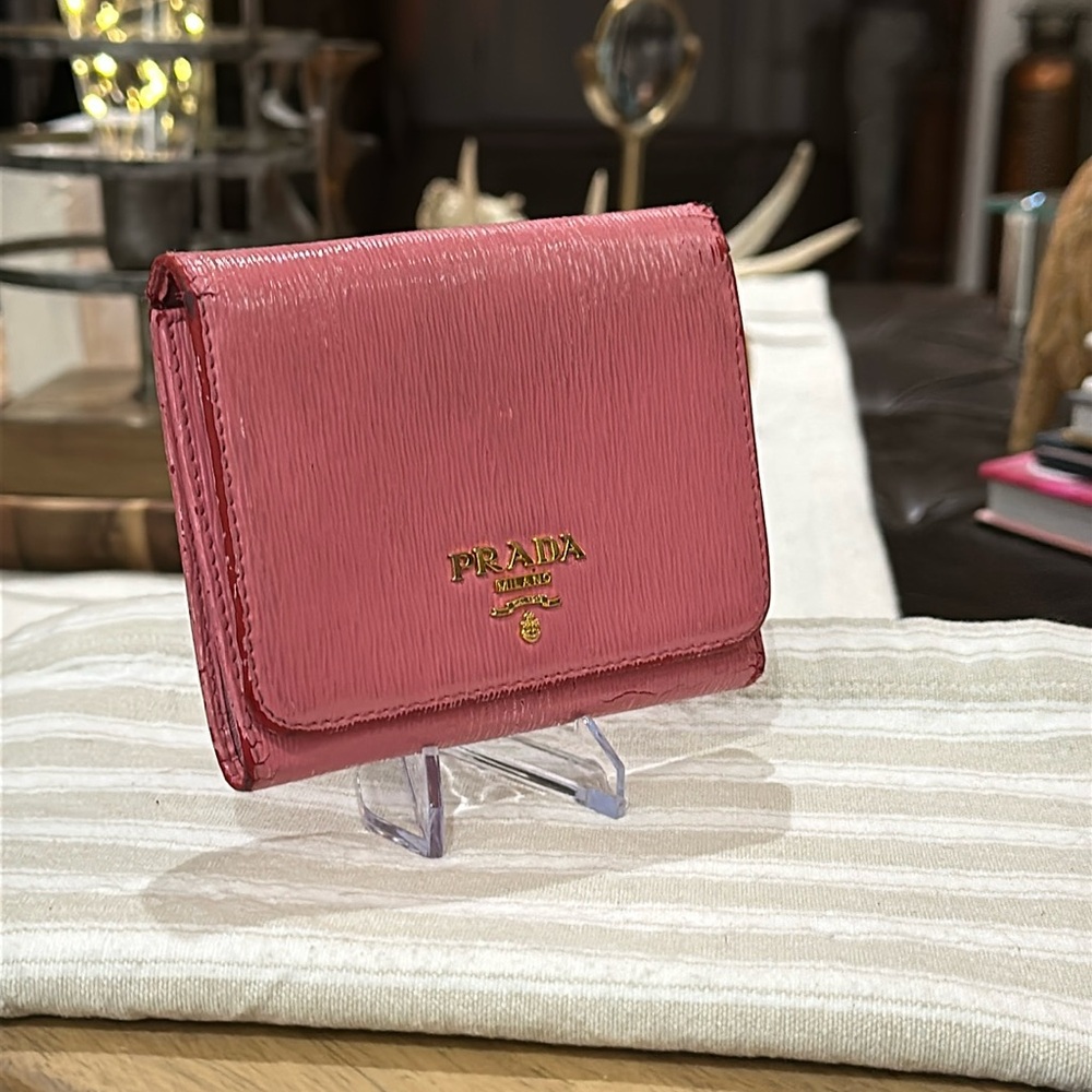 Authentic Prada Vitello Move Bi-Color Tri-Fold Co… - image 3